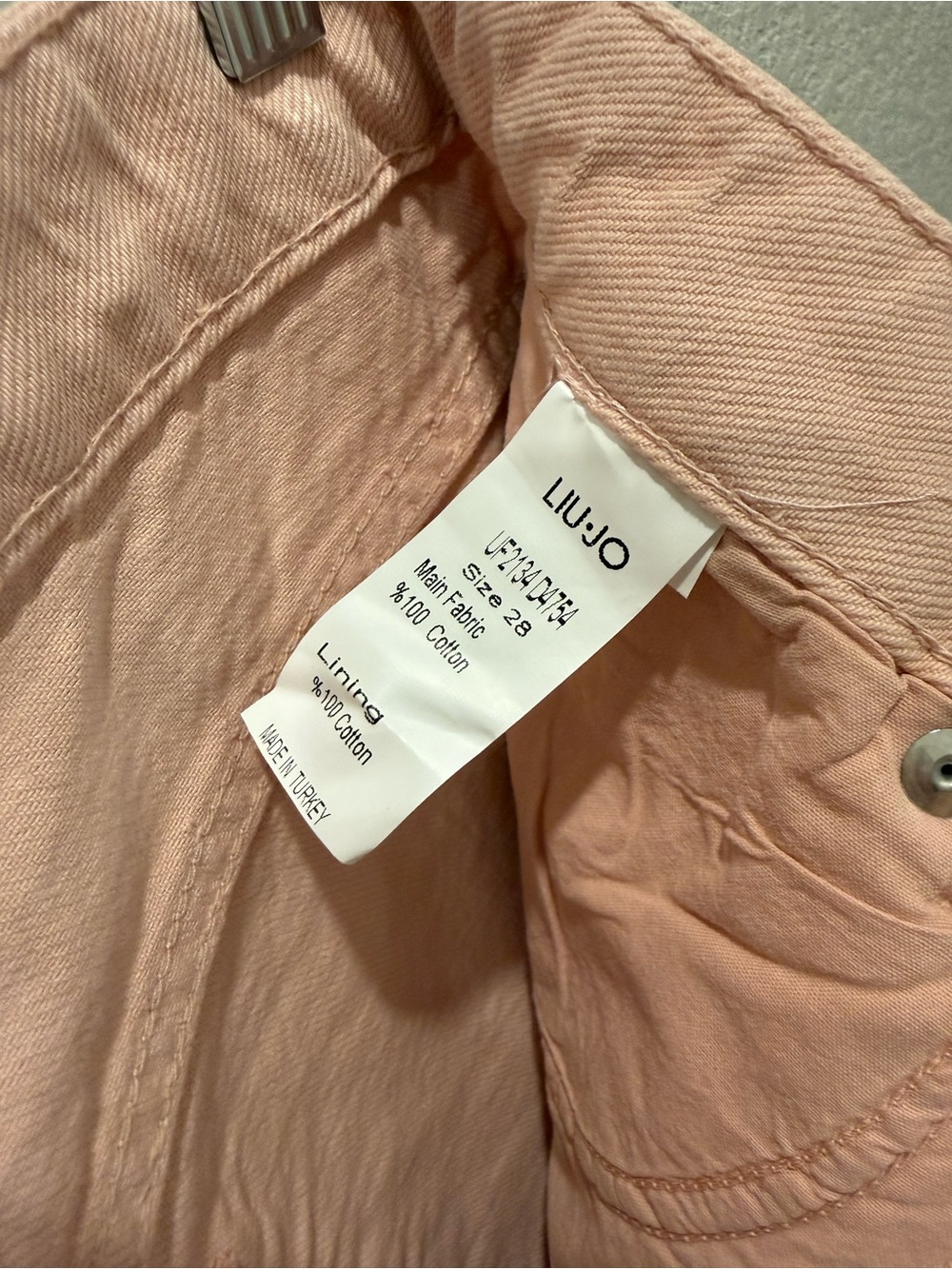 LIU JO MILANO High-Rise Straight Leg Women's Jeans - Blush Pink - Picture 8 of 9